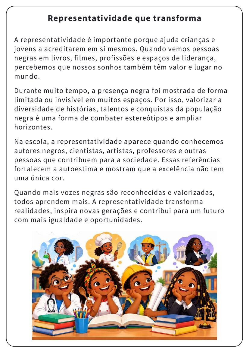 Textos sobre Consciência Negra para 1º ao 5º ano exercício educativo página 9